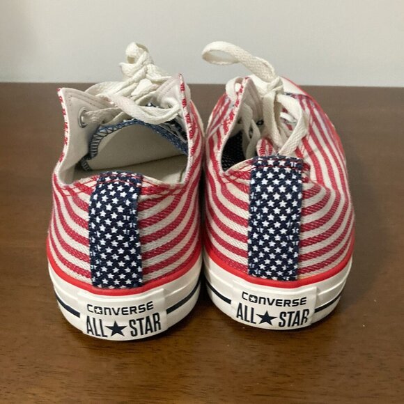 Converse Women Size 8 American Flag Patriotic Sneakers Low Top Comfortable - Picture 3 of 8